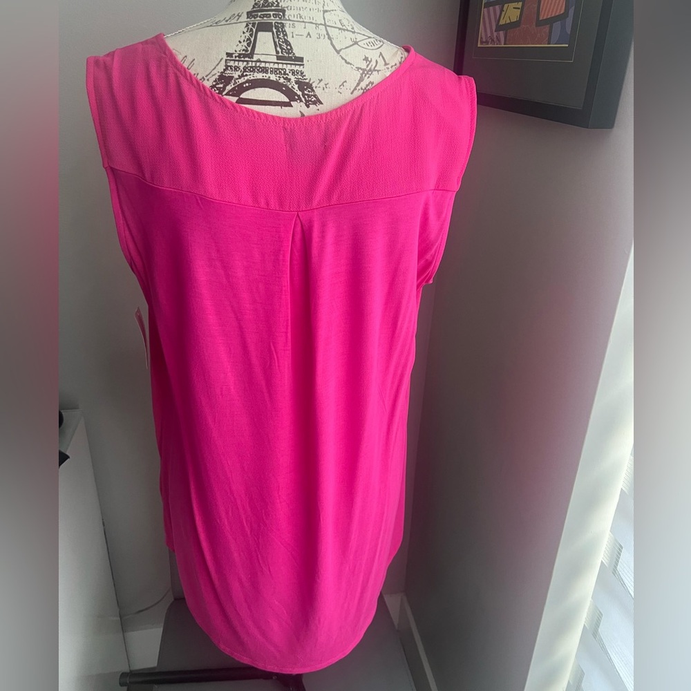 Simply Emma Blouse Sleeveless Hot Pink Top Women’s Size 1X